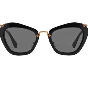Mui Mui Noir Oversized Black & Gold Sunglasses